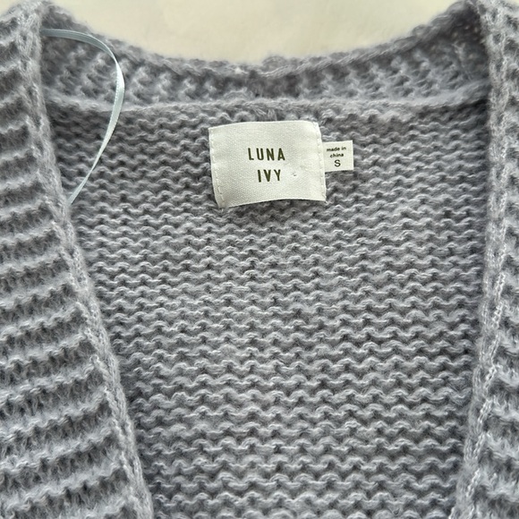 Luna Ivy Gray Cherry Embroidered Cardigan - Picture 2 of 4